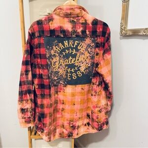 Custom Upcycled Bleached Flannel Shirt